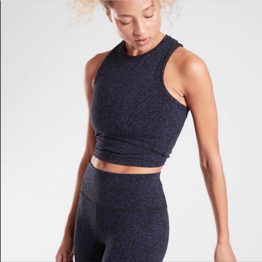 Athleta Shanti Jacquard Cropped Workout Top